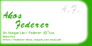 akos federer business card